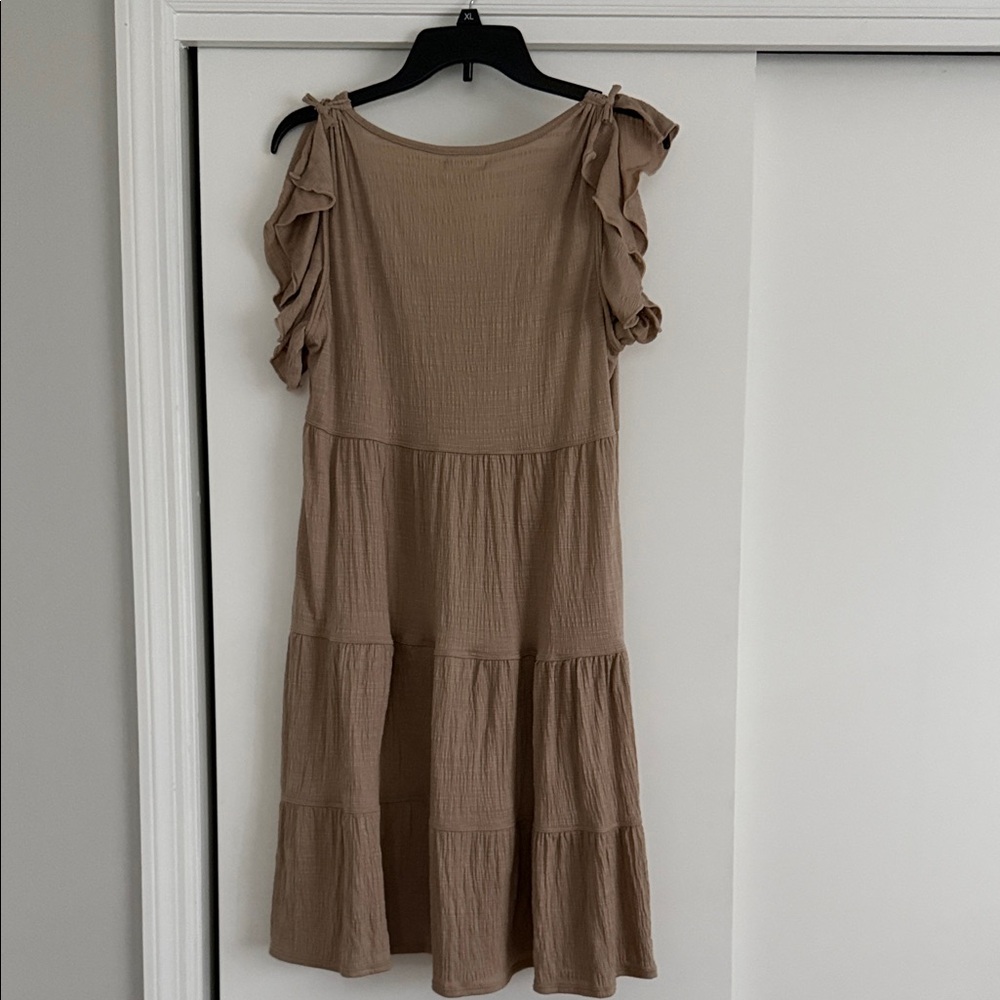 Max Studio Tan Ruffle Mini Dress - Picture 3 of 3